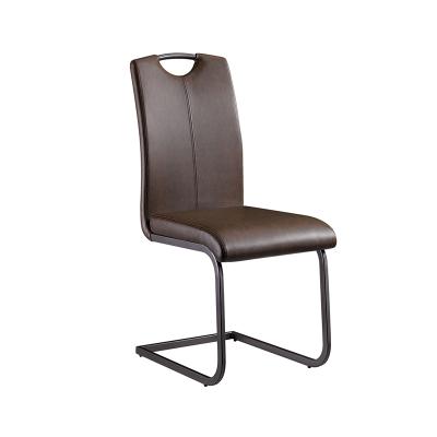 China OEM Comfortable Black Leather PU Party Stainless Steel Chair For Dining for sale