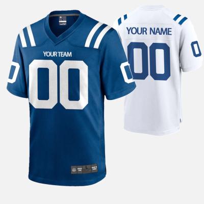 China Cheap Pique White Antibacterial Indianapolis White Royal Team Game Custom Football Jerseys For Mens Womens Kids for sale