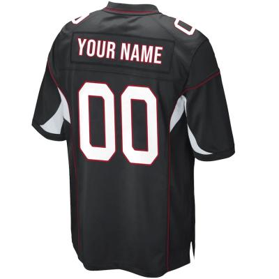 China Wholesale Custom Game White Antibacterial Embroidered Football Jerseys Black Cardinal White for sale