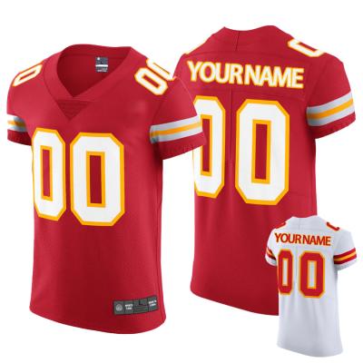 China Kansas City Football Antibacterial Cheap Custom Game Jerseys Plain Red White For Mens Womens Kids for sale