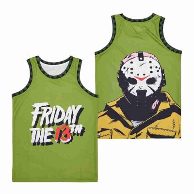 China Cheap Friday Antibacterial The 13th Jason Voorhees Green Outdoor Sports Wear Hip Hop Top Tank Top For Men for sale