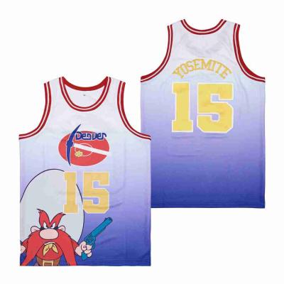 China Wholesale DENVER YOSEMITE 15 Old Antibacterial Light Purple Film Retro Basketball Jersey For Men for sale