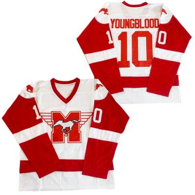 China Shirts & from above & Cheap Jerseys Stitched Mustangs Youngblood 10 Hockey White Red Jersey For Men for sale