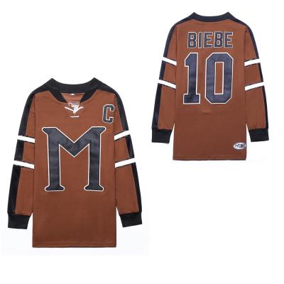 China Shirts & from above & Jerseys Drop Shipping Cheap M 20 BIEBE Brown Hockey Jersey For Men for sale