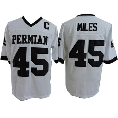 China Wholesale Cheap 45 Permian White Football Antibacterial Jersey For Men Women Kids for sale