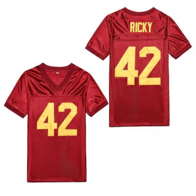 China Wholesale Cheap Antibacterial Sewn On Name Number 42 RICKY Red Football Jersey For Men Women Kids for sale