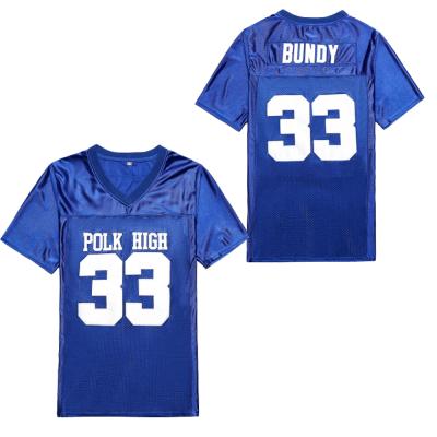 China Wholesale Cheap Antibacterial Sewn On Name Number Hige BUNDY 33 Blue Soccer Jersey For Men Women Kids for sale