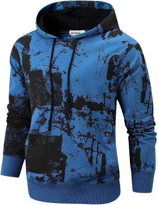 China Anti-wrinkle Tie Dye Pullover Drawstring Hooded Sweatshirt For Men for sale