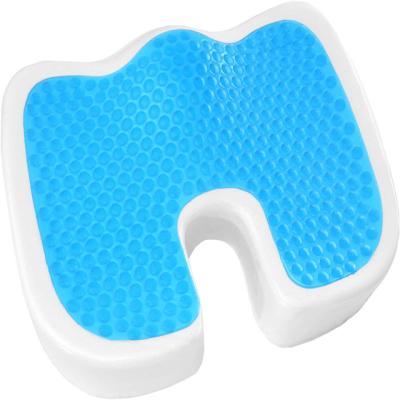 China Memory Gel Cushion Memory Foam Chair Pillow with Cooling Gel for Sciatica for sale