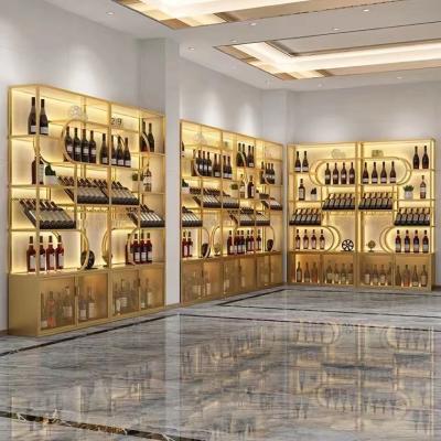 China Guangdong Modern Thermostatic Red Wooden Electronic Temperature Control Wine Rack Bar Display Cabinet with Display Glass Bar for sale