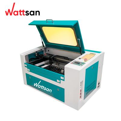 China Wattsan 0503 Full-Enclosed Desktop CO2 50w Laser Engraving Machine For Cutting Crystal Wood Leather for sale