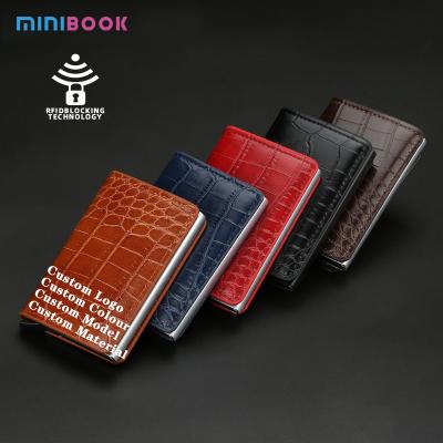 China Multi Pattern Men's Crocodile Fashion Minibook Card Bag RFID Antimagnetic Wallet,Men's Money Clip Wallet,Women's Red Wallet for sale