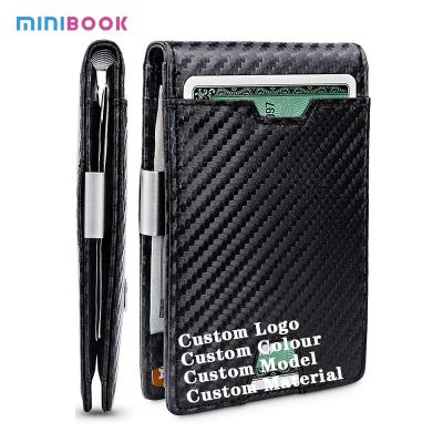 China Fashion Minibook Rfid Clip Carbon Fiber Wallet Clip, Gift Vouchers with Card Holder, Credit Wallet Card Holder with Front Pocket for sale