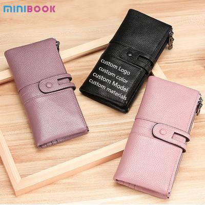 China Custom Factory Minibook Minibook Card Holder Supplier High Quality Multifunctional Waterproof Portable Wallet Purse Flip Leather Case For Women Men for sale