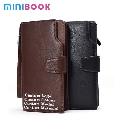 China Wholesale Vintage Minibook Wristlet Strap Wallet, Multicard Clamshell Leather Wallet, Money Clip with PU Leather Wallet Along for Men for sale