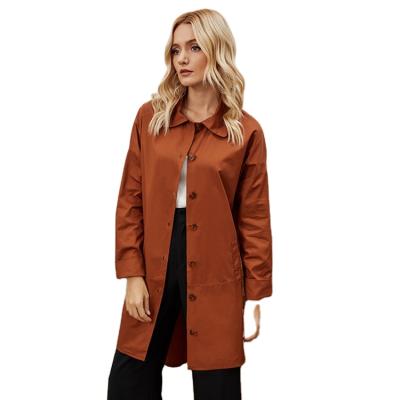 China Coat Length Soft Fashion Straight Lapel Loose And Soft Casual Medium Clothes For Women Cotton for sale