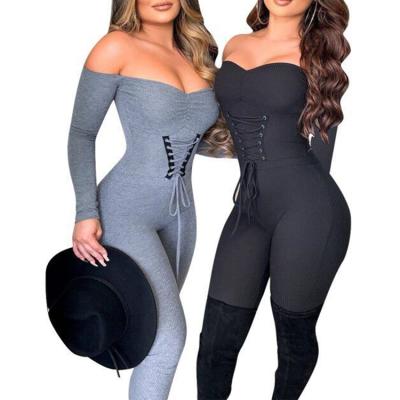 China Autumn And Winter Fancy Sweet Fall Good Quality Off The Shoulder Sexy Strappy Overalls for sale