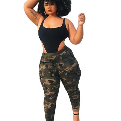 China Wholesale Latest Design Autumn Soft Slim Fit Camouflage Women's Casual Cargo Pants for sale