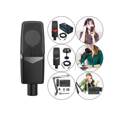 China Microphone Live Professional Portable Wired Headset Studio Recording Condenser Mic Mike XRL Audio Interface Microphone for sale