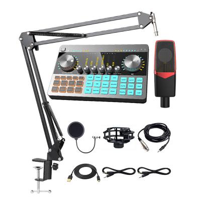 China 22 Kinds + 3 Custom Live Effects Moinm C400B Podcast Live Recording Usb Sound Card Multifunctional With XLR Condenser Microphone for sale