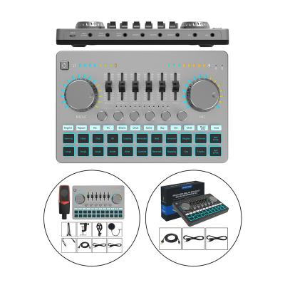 China 22 Kinds Professional Sound Equipment (Box ODM) Recording Audio Interface C300 Live Sound Card Voice Change For Phone PC Laptop OTG Smart Interface for sale