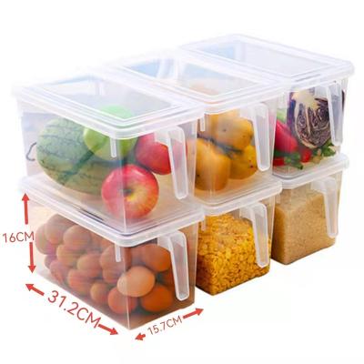 China Popular Transparent Sealing Food Storage Containers Freshness Preservation Refrigerator Storage Boxes With Lid Handle For Kitchen for sale