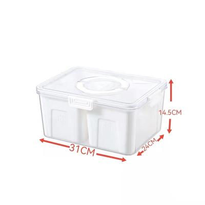 China Portable Quality Viable Vegetable and Fruit Compartment Box Kitchen Refrigerator Storage Box Organizer for sale