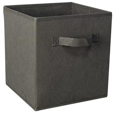 China Sustainable Home Use Clothing Storage Cube Bins Nonwoven Fabric Collapsible Storage Box With Handle for sale