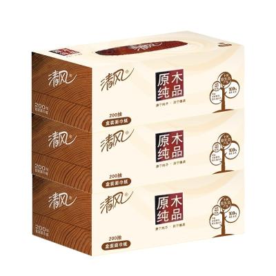 China Boxed facial tissue boxed facial tissue desktop application branded box wrapping 210*195 mm facial tissue for sale