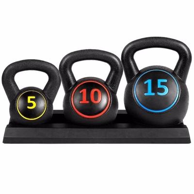 China Gym Competition Durable Fitness Equipment Cast Iron Rubber-Coated Kettlebell for sale