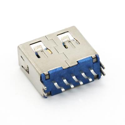 China Vertical Through Hole 3.0 USB Receptacle Socket Connector USB Female Connector A Type 180degree U03-AFXAXX-1003-V2 for sale