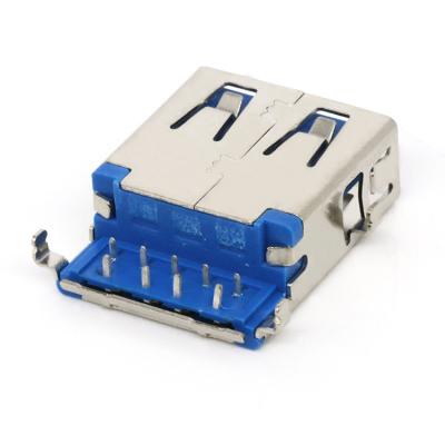 China Fast Charge 9Pin USB Female Type A Connector Immersion Type With Blue Insulator U03-AFXAXX-5023 for sale