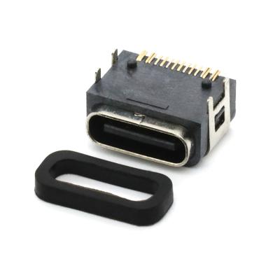 China PCB Type C 6 Pin Waterproof Female USB Receptacle Connector SMT PCB Connector China IP67 Supplier for sale