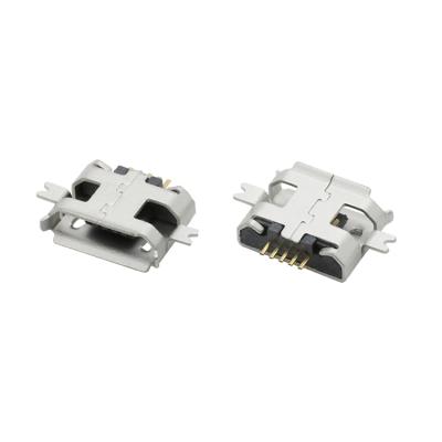 China Mi Type B Male Connector Mobile Phone Plug Mount 1.0mm Micro USB Female Port Charging Connector U01-BFXX5R-201 for sale