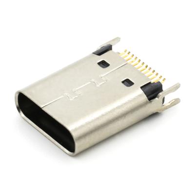 China C 24 Pin Female Socket Connector PCB USB 3.0 180 Degree, L=10.45mm for sale