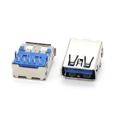 China TOP FRAME USB 3.0 A 90 Degree DIP Type Connector 9Pin Female Connector U03-AFXAXX-3003-V1 for sale