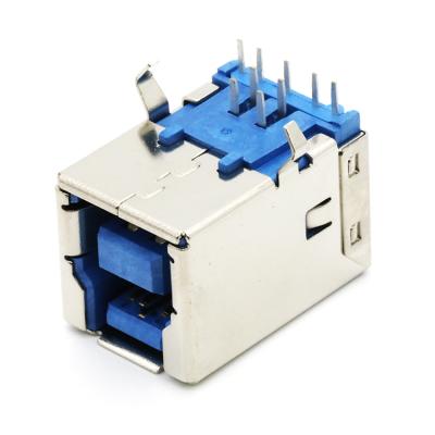 China Panel Mount USB 3.0 Type B 9Pin 90D Female Right Angle DIP Plug Connector Through Hole U03-BFXAXX-0002 for sale