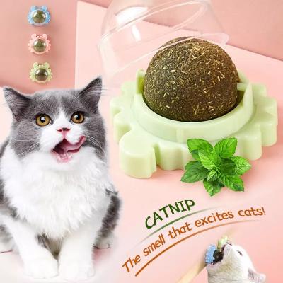 China Viable Contain Catnip Snack Lollipop Cat Toys Interactive Ball Catnip Sucker Wall Ball Cat Toy with Catnip Mint for sale