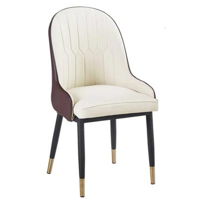 China Nordic Modern Popular Dining Room Furniture Eco-friendly Hot Selling Modern Fabric PU/leather Chairs Dining Chairs With Metal Legs for sale