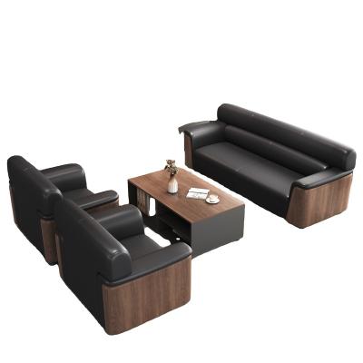 China Wholesale Modern High Quality Luxury Office Leather Sofa Stretch Can Be Customized for sale