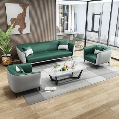 China New Trends Modular Leather 3 Seat Area Hotel Waiting Room Couch Furniture Lobby Office Public Reception Sofa Set for sale