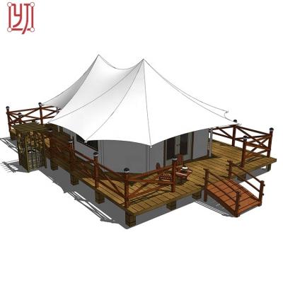 China Woven Fabric P 2/2 Shade House Luxury Resort Hotel Gorgeous Hard Tent for sale