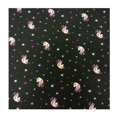 China Colorful Stretch Unicorn Printing No MOQ Digital Printing Black DBP Fabric With Variety Color for sale