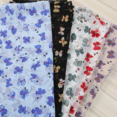 China Beautiful Design Anti-Static Fire Printed Chiffon Printing Fabric Lot Textile Printing Stocking Chiffon for sale