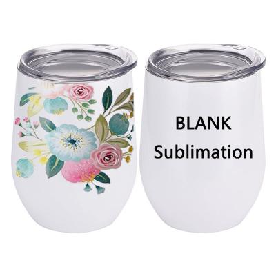 China Sustainable 12oz Double Wall Insulated Stainless Steel Wine Mug Blank Sublimation Tumbler With Slide Lid for sale