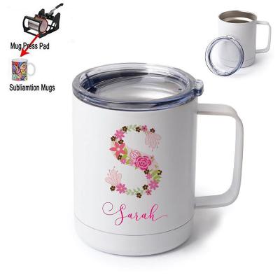 China Fast Shipping Viable Fast Shipping Coffee Mug 10oz 20oz Sublimation White Stainless Steel Wine Tumbler With Lid for sale