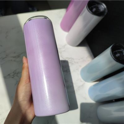 China Viable Kids Changing Tumbler 20 UV 0Z Color To Glow In Dark Slim Straight Lean Stainless Steel Sublimation Tumbler for sale