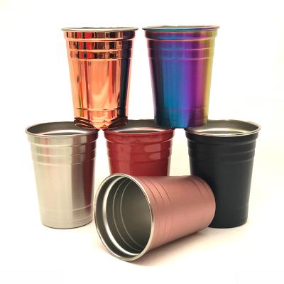 China Wholesale Custom Unbreakable Stainless Reusable Bachelor Party Red Cups Viable Stack Cup With Logo for sale