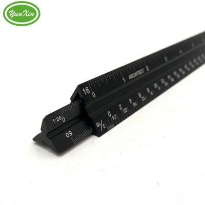 China 2019 New Builder Metal 12 Inch Laser Architect Aluminum Triangular Scale Ruler Set for sale