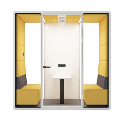 China Double Layer Silent Office Pods Meeting Pods Soundproof Hush Design Heavy Duty Design Meeting Booth for sale